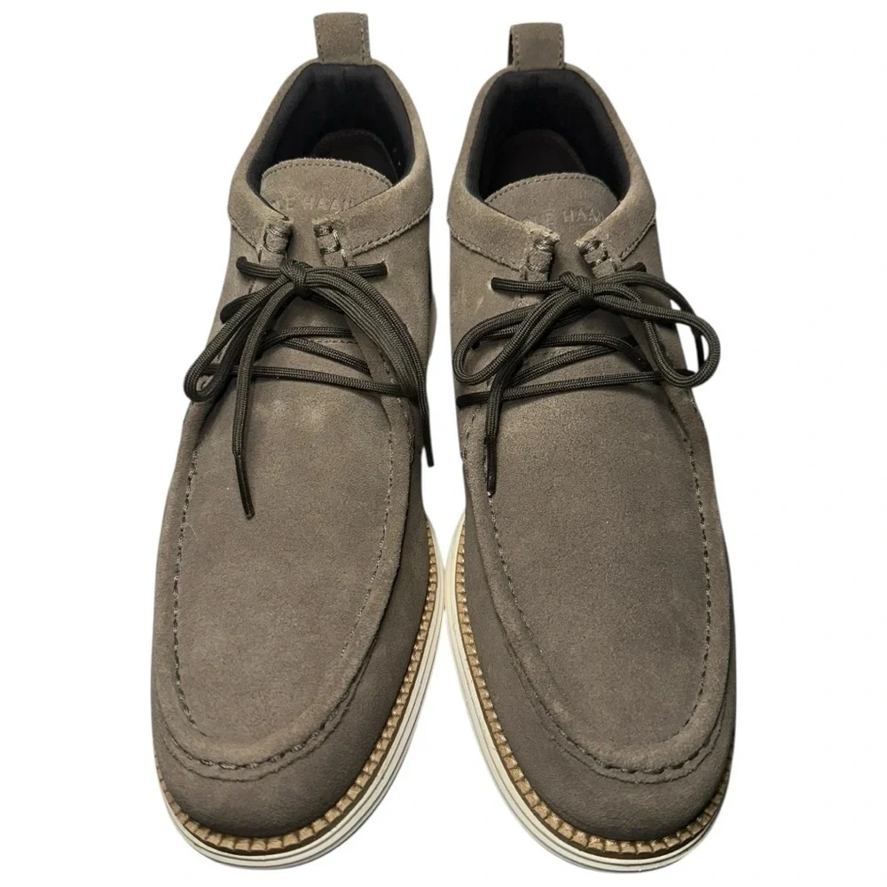 Cole Haan Men's Size 10 Wren Brown Gray Suede ØriginalGrand Moc Toe Chukka Boots